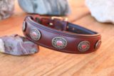 Collier chien BYZANCE - En cuir acajou profond