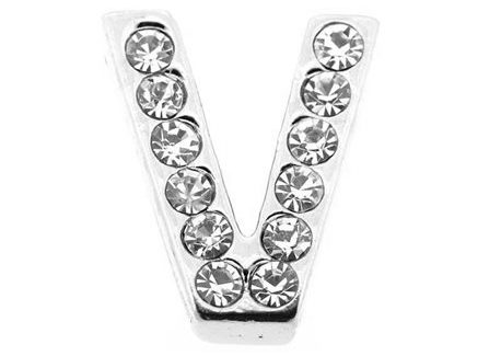 Lettre strass - V - (10/12mm )