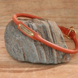 Colliers chien en cuir cousu rond