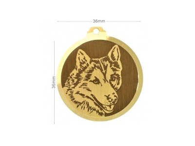 Médaille à graver Husky