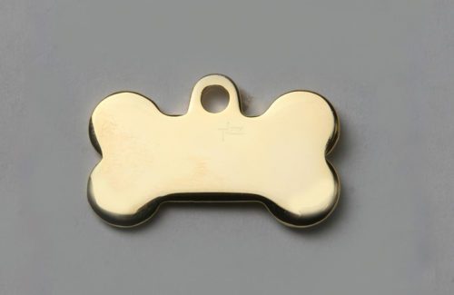Médaille chien os doré