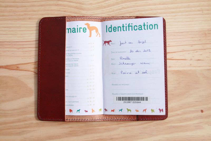 Protège carnet santé chien en cuir - Petite maroquinerie de luxe française