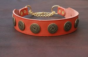 Collier chien cuir large - BONHEUR ET CHANCE