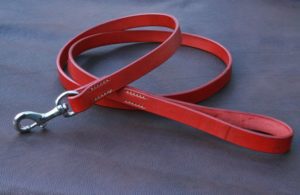 Laisse 1m50 en cuir ROUGE ANTIQUE