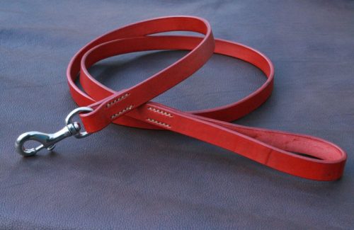 Laisse 1m50 en cuir ROUGE ANTIQUE