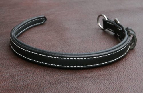 Collier chien en cuir NOIR doublé - modèle URBAIN