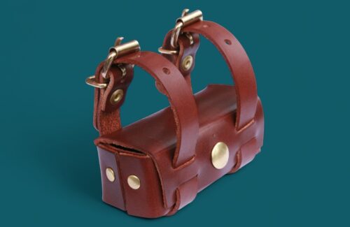 ÉTUI CUIR pour TRACEUR GPS avec sangles accroche collier