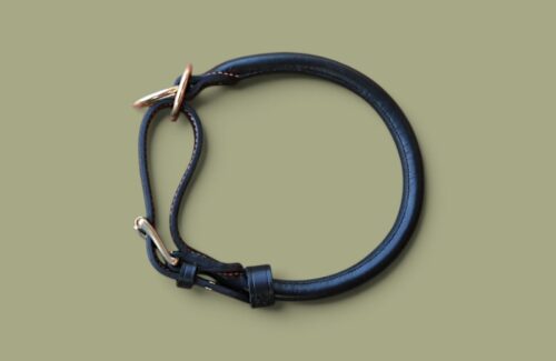 Collier Montagne des Pyrénées en cuir rond renforcé - Modèle ANTI-TRACTION réglable